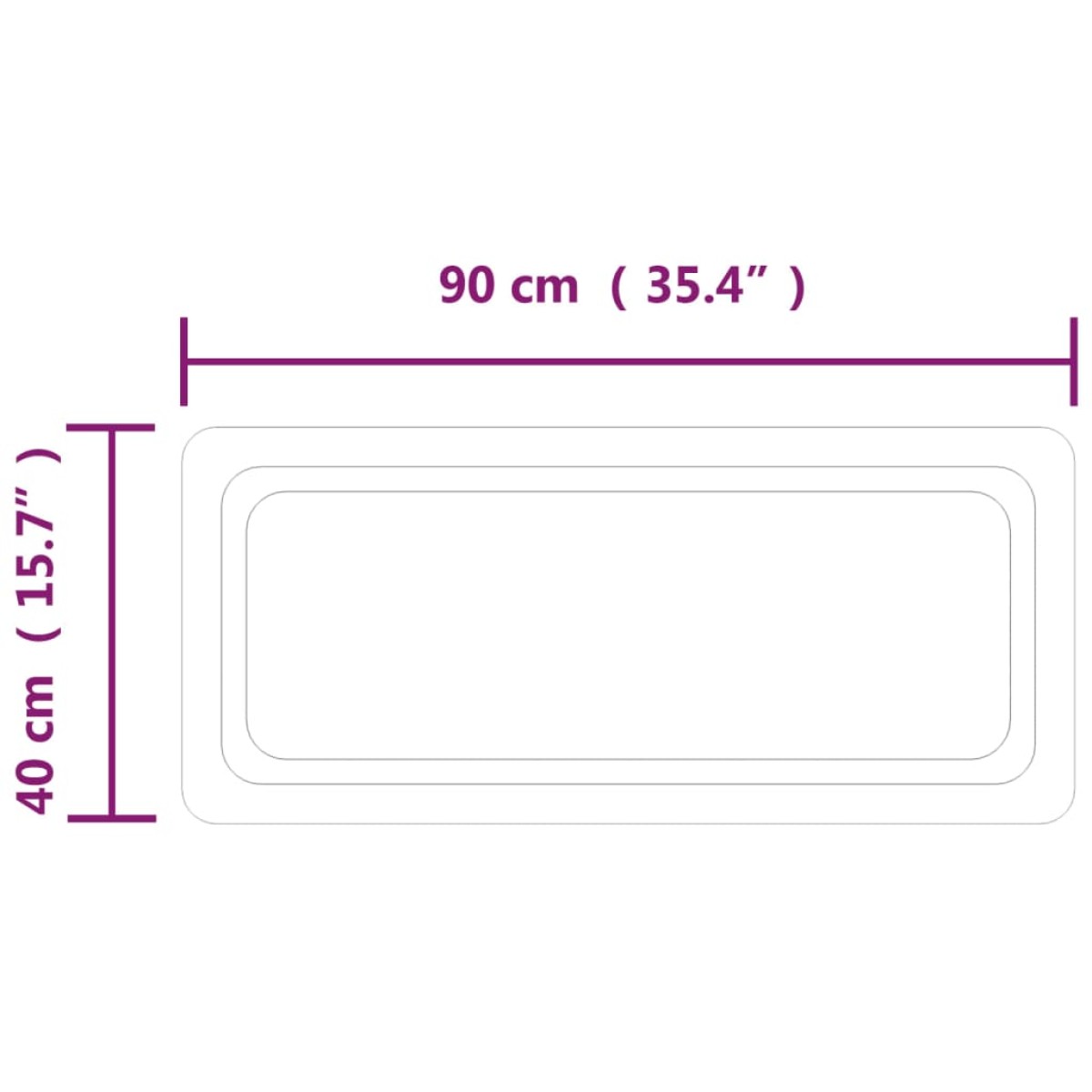 vidaXL Καθρέφτης Μπάνιου με LED 40x90 εκ.
