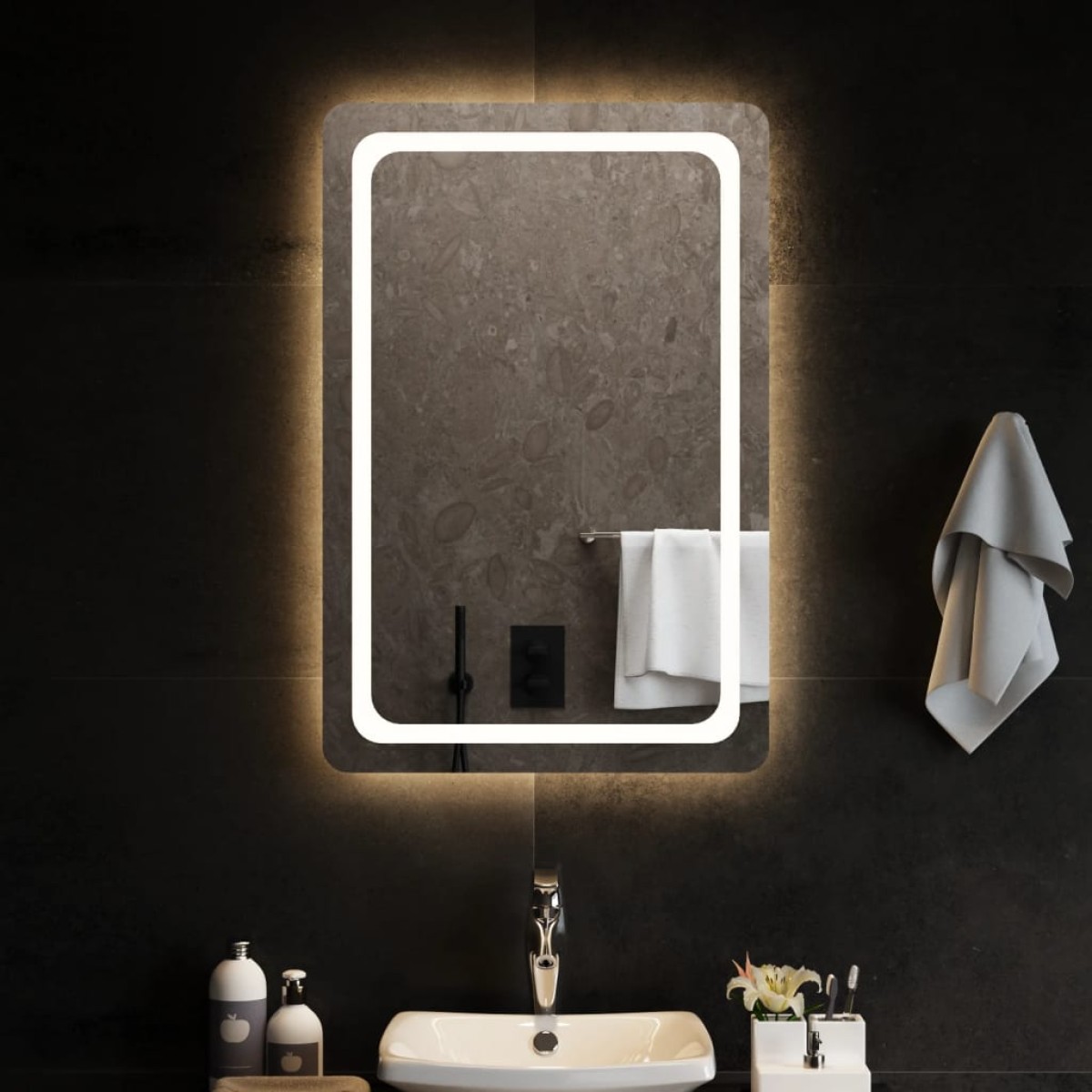 vidaXL Καθρέφτης Μπάνιου με LED 60x90 εκ.