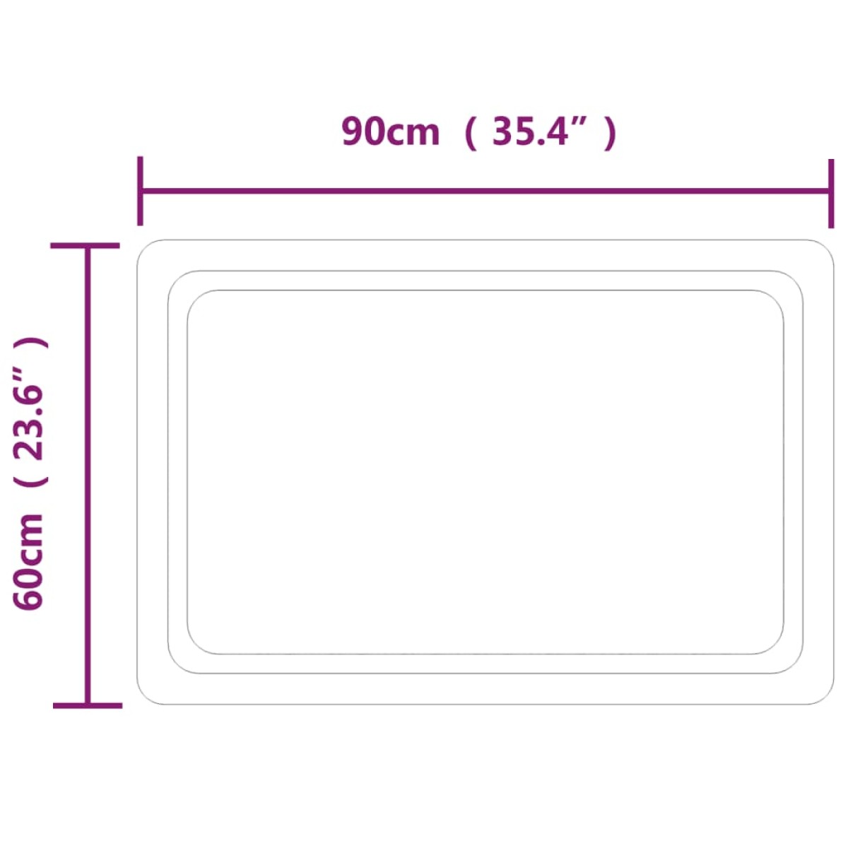 vidaXL Καθρέφτης Μπάνιου με LED 60x90 εκ.