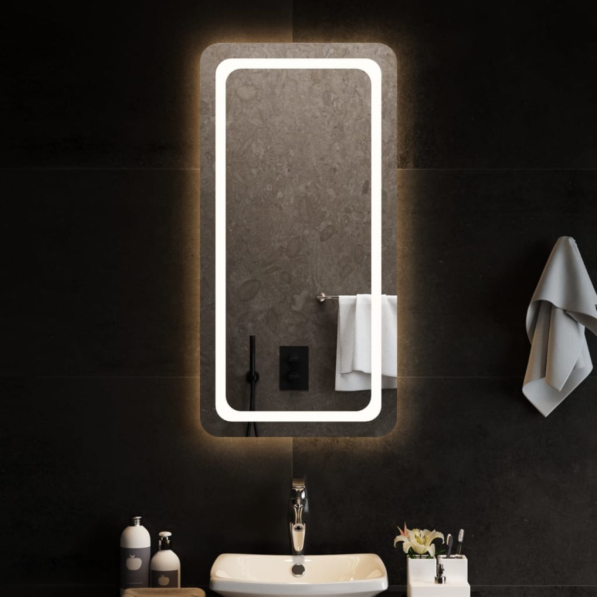 vidaXL Καθρέφτης Μπάνιου με LED 50x100 εκ.
