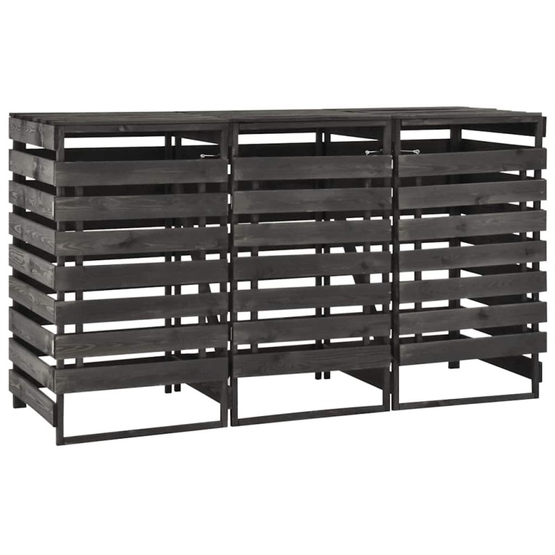 vidaXL Πλαίσιο Τριπλό για Κάδους 210x75x121 εκ. Βαμμένο Μασίφ Πεύκο