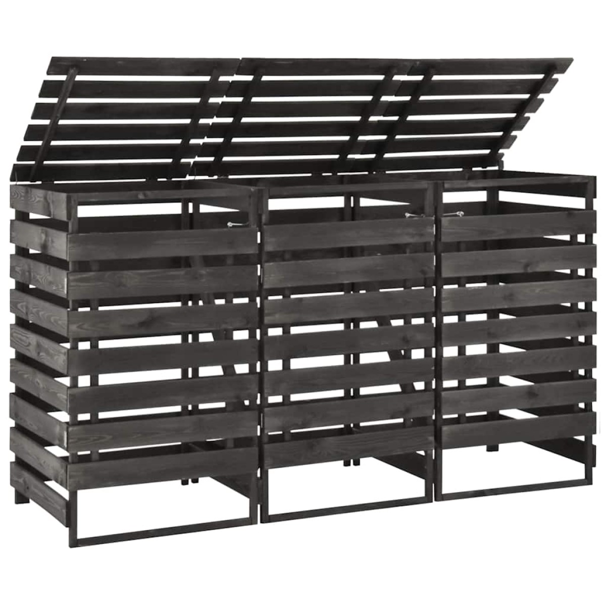 vidaXL Πλαίσιο Τριπλό για Κάδους 210x75x121 εκ. Βαμμένο Μασίφ Πεύκο