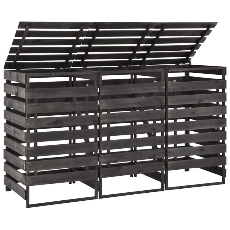 vidaXL Πλαίσιο Τριπλό για Κάδους 210x75x121 εκ. Βαμμένο Μασίφ Πεύκο