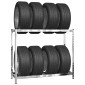vidaXL Ραφιέρες Ελαστικών 2 Επιπέδων 4 τεμ. Ασημί 110x40x110 εκ Ατσάλι