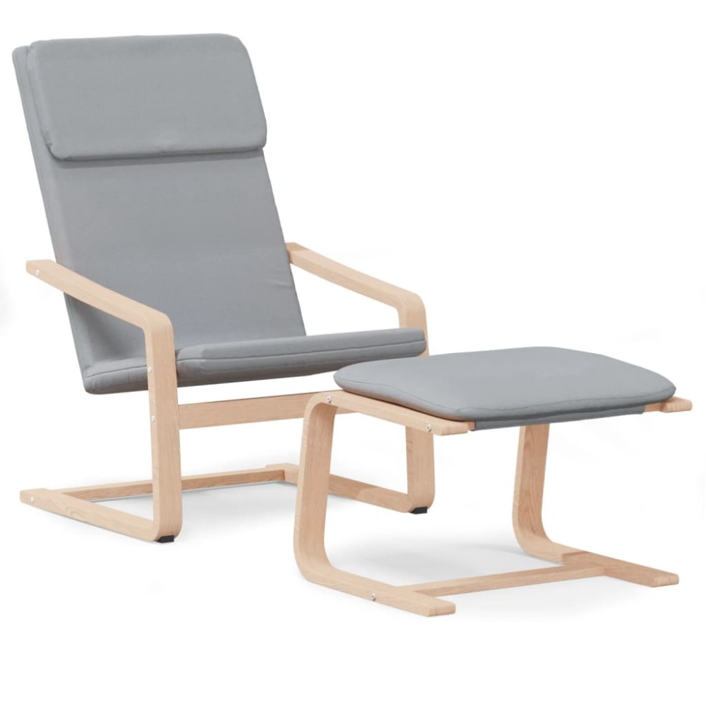vidaXL Πολυθρόνα Relax Ανοιχτό Γκρι Υφασμάτινη με Υποπόδιο