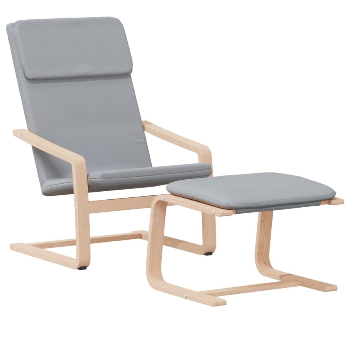 vidaXL Πολυθρόνα Relax Ανοιχτό Γκρι Υφασμάτινη με Υποπόδιο