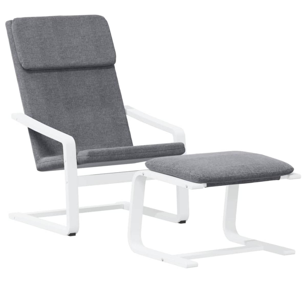 vidaXL Πολυθρόνα Relax Σκούρο Γκρι Υφασμάτινη με Υποπόδιο