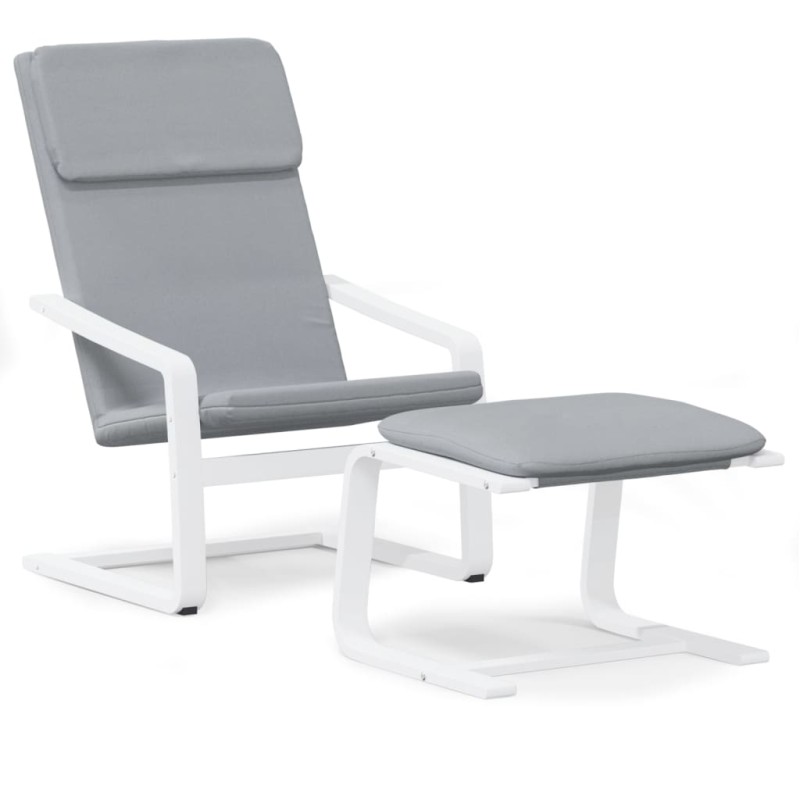 vidaXL Πολυθρόνα Relax Ανοιχτό Γκρι Υφασμάτινη με Υποπόδιο