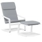 vidaXL Πολυθρόνα Relax Ανοιχτό Γκρι Υφασμάτινη με Υποπόδιο