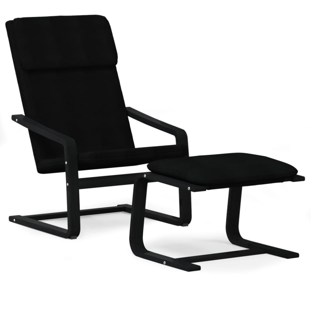 vidaXL Πολυθρόνα Relax Μαύρο Υφασμάτινη με Υποπόδιο