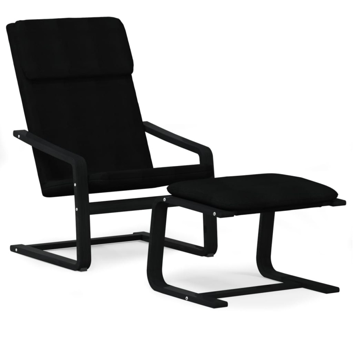 vidaXL Πολυθρόνα Relax Μαύρο Υφασμάτινη με Υποπόδιο