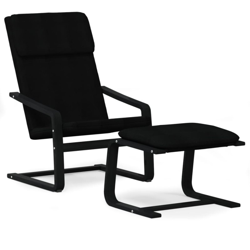 vidaXL Πολυθρόνα Relax Μαύρο Υφασμάτινη με Υποπόδιο