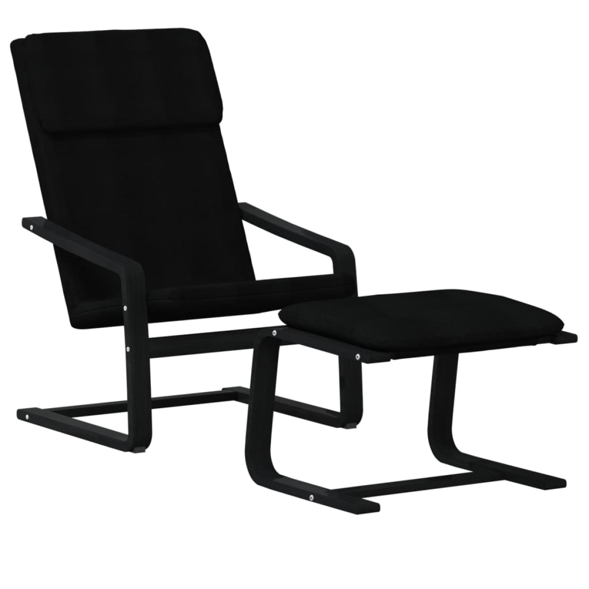 vidaXL Πολυθρόνα Relax Μαύρο Υφασμάτινη με Υποπόδιο