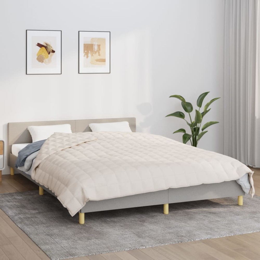 vidaXL Κουβέρτα Βαρύτητας Ανοιχτό Κρεμ 200 x 230 εκ. 9 κ. Υφασμάτινη