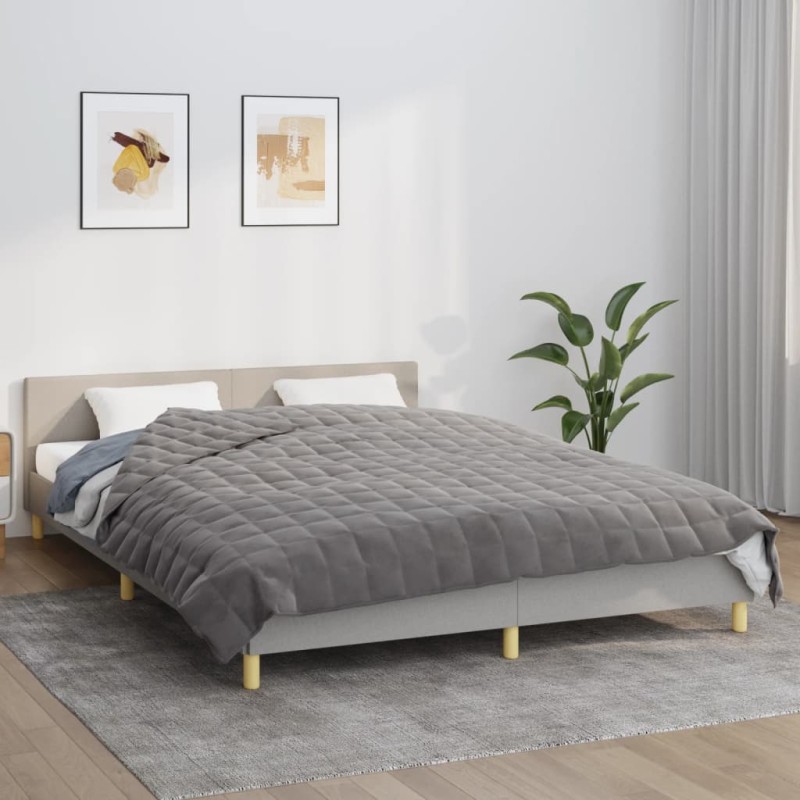 vidaXL Κουβέρτα Βαρύτητας Γκρι 220 x 240 εκ. 15 κ. Υφασμάτινη