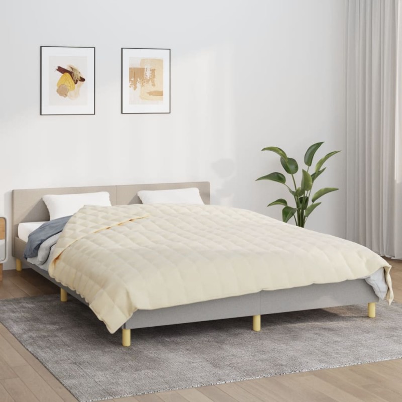 vidaXL Κουβέρτα Βαρύτητας Ανοιχτό Κρεμ 220 x 230 εκ. 15 κ. Υφασμάτινη