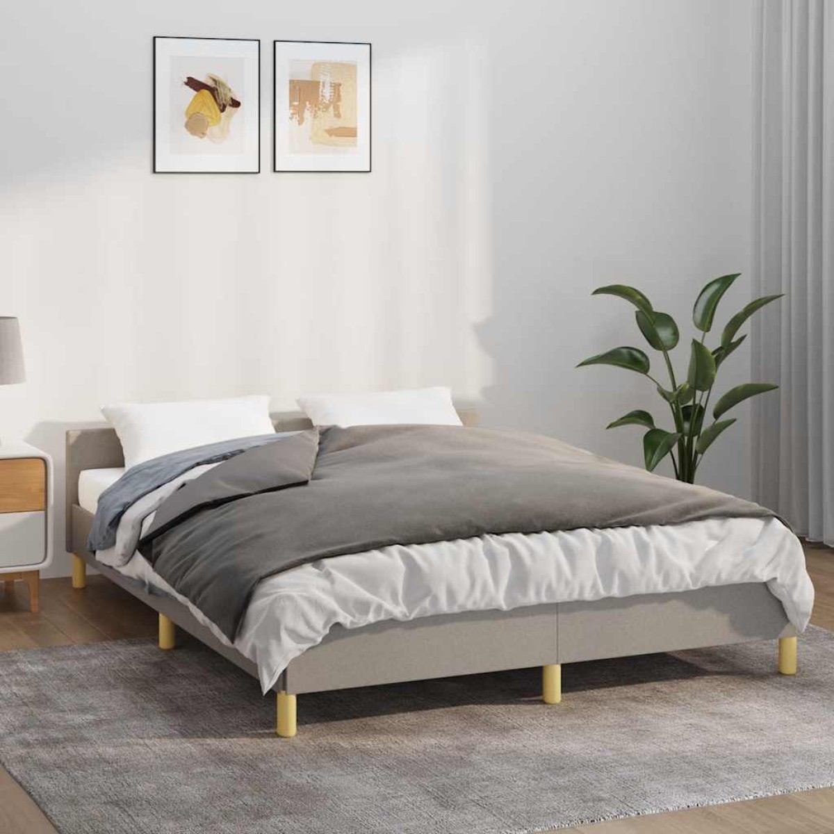 vidaXL Κουβέρτα Βαρύτητας με Κάλυμμα Γκρι 140x200 εκ. 6 κ. Υφασμάτινη