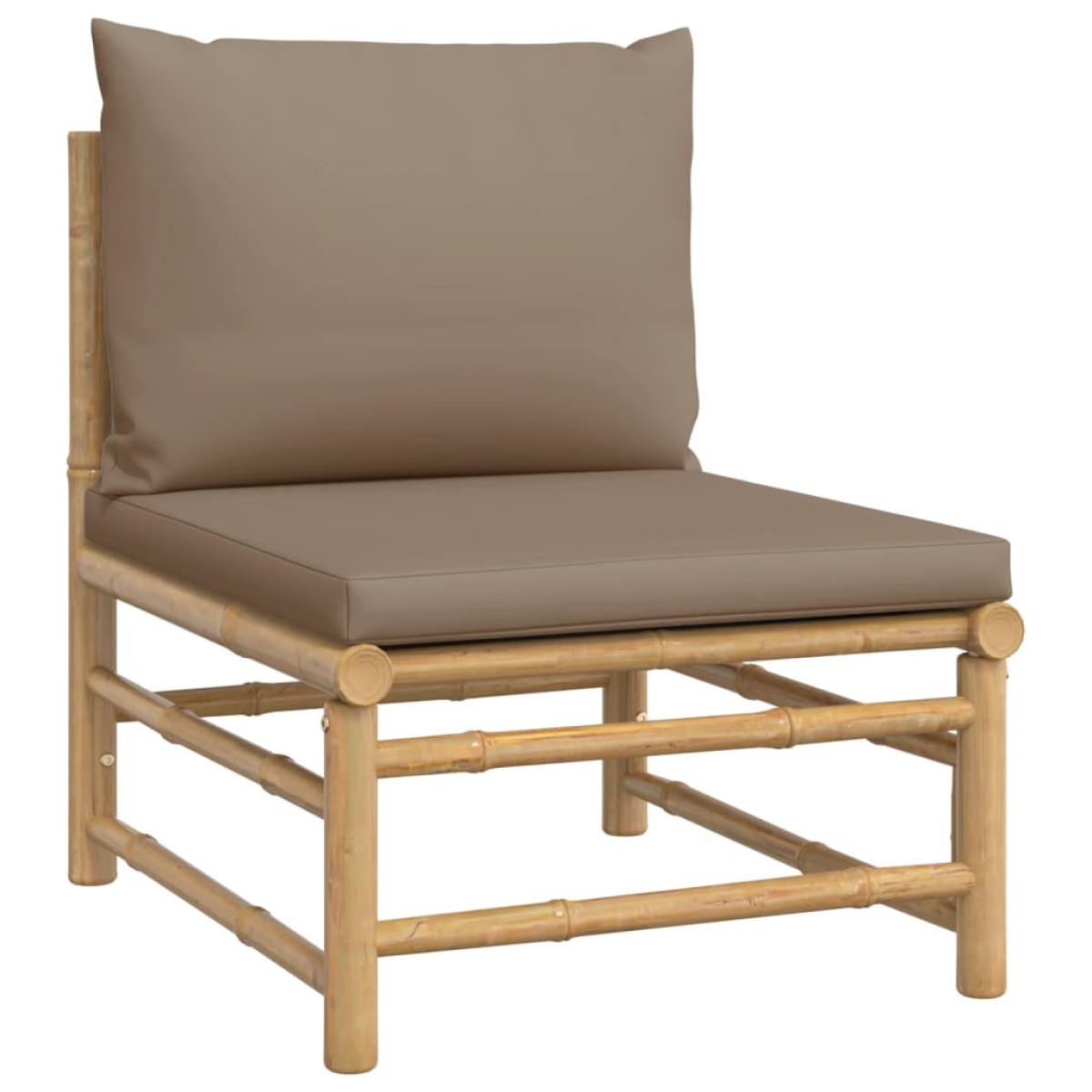vidaXL Σαλόνι Κήπου Σετ 7 Τεμαχίων από Μπαμπού με Taupe Μαξιλάρια