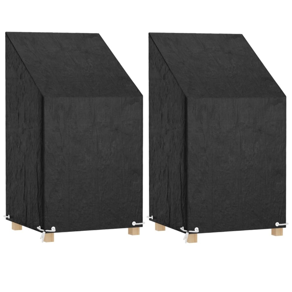 vidaXL Καλύμματα Καρέκλας με 8 Κρίκους 2 τεμ. 65x65x80/120 εκ Πολυαιθ.
