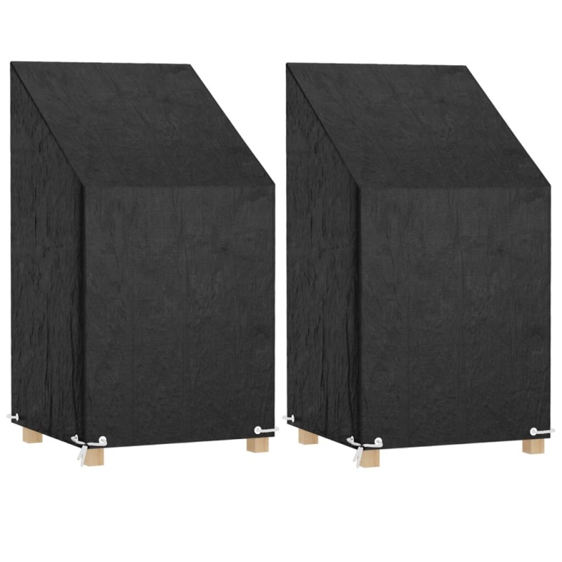 vidaXL Καλύμματα Καρέκλας με 8 Κρίκους 2 τεμ. 65x65x80/120 εκ Πολυαιθ.