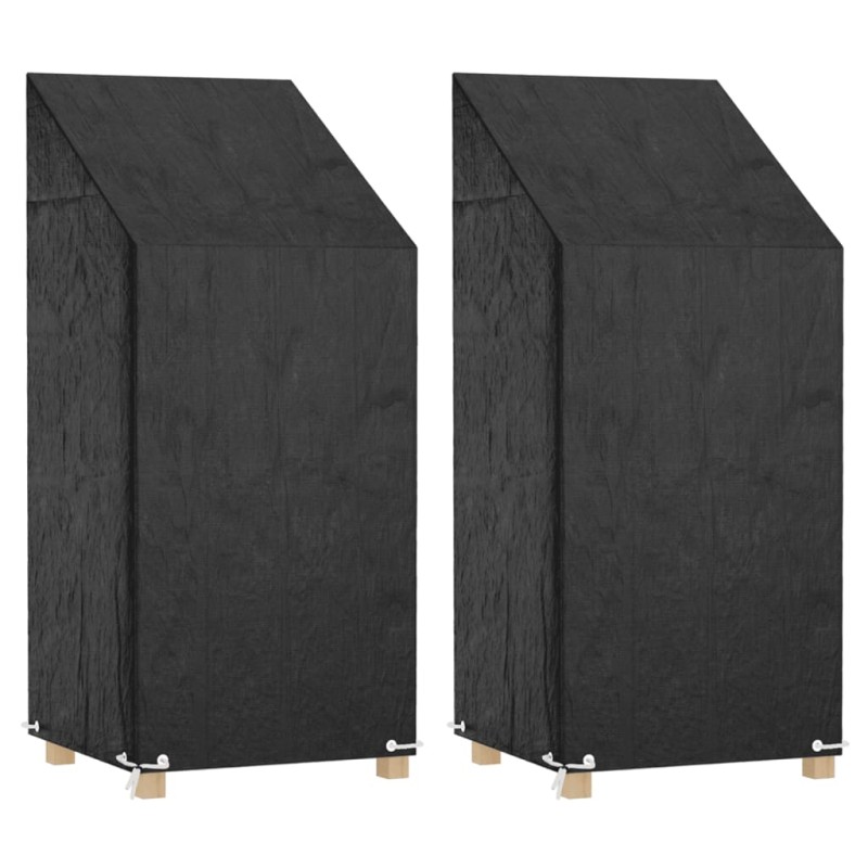 vidaXL Καλύμματα Καρέκλας με 8 Κρίκους 2 τεμ 65x65x110/150 εκ Πολυαιθ.
