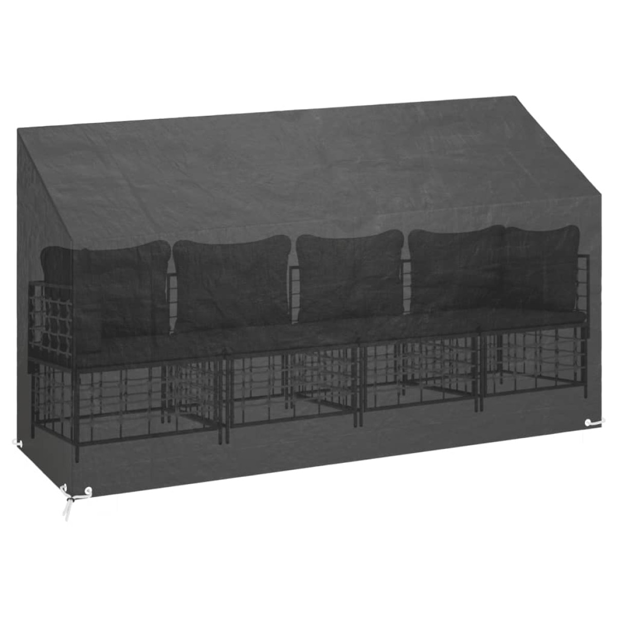 vidaXL Καλύμματα Πάγκου με 12 Κρίκους 2 τεμ. 210x70x70/88 εκ. Πολυαιθ.