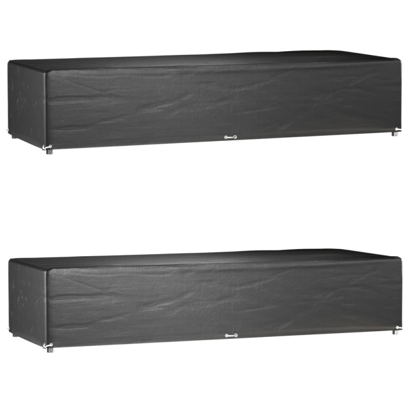 vidaXL Κάλυμμα Ξαπλώστρας 2τεμ με 12 Κρίκους 205x75x40εκ Πολυαιθυλένιο