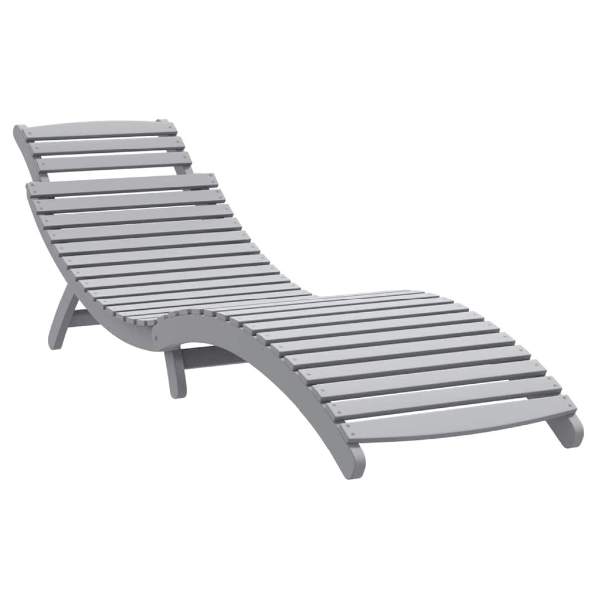 vidaXL Ξαπλώστρες 2 τεμ. Γκρι 184 x 55 x 64 εκ. από Μασίφ Ξύλο Ακακίας