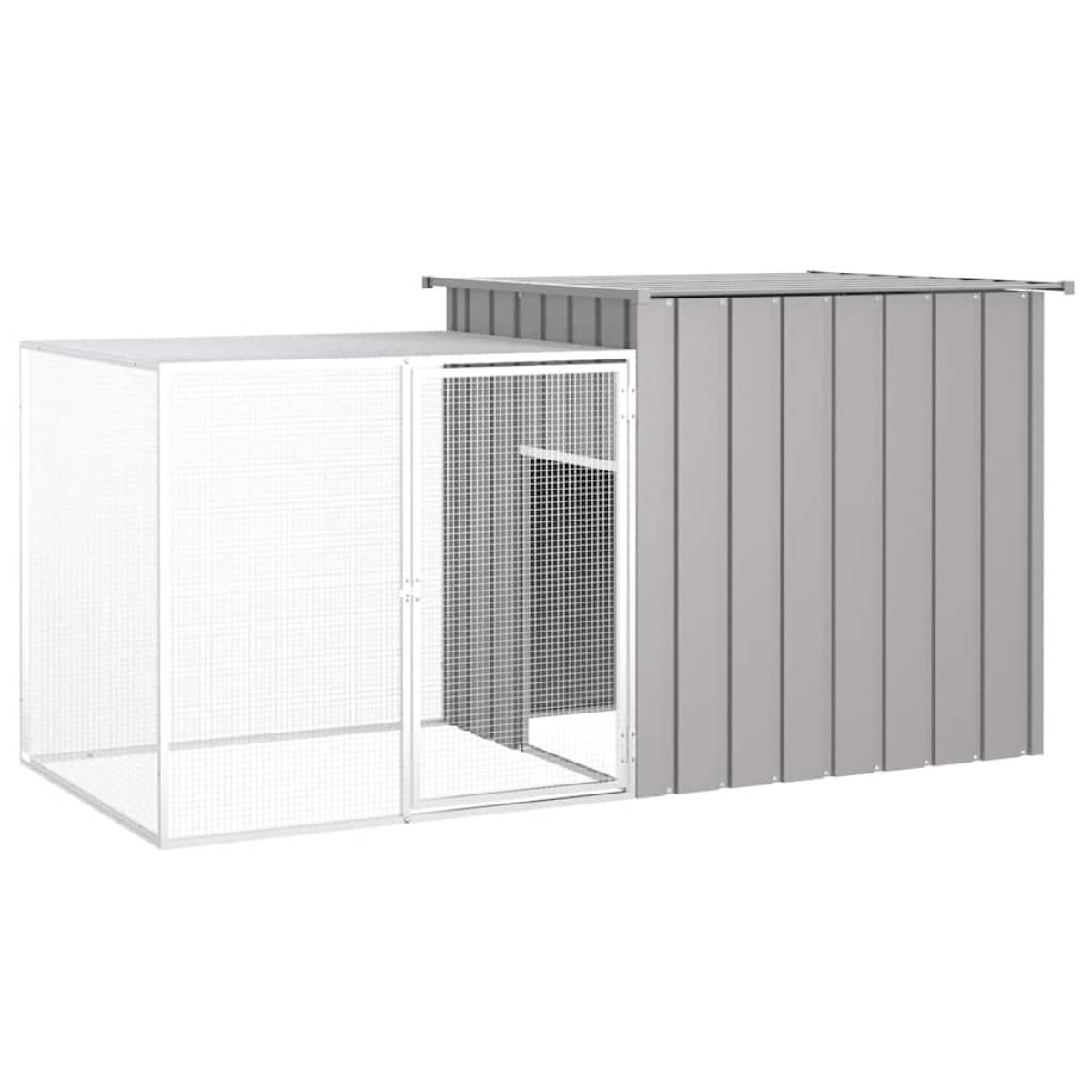 vidaXL Κλουβί Κουνελιών Γκρι 200x91x100 εκ. από Γαλβανισμένο Χάλυβα