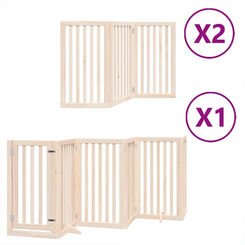 vidaXL Διαχωριστικό Σκύλων/Πόρτα Πτυσσόμενο 12 Πάνελ 600εκ Ξύλο Λεύκας
