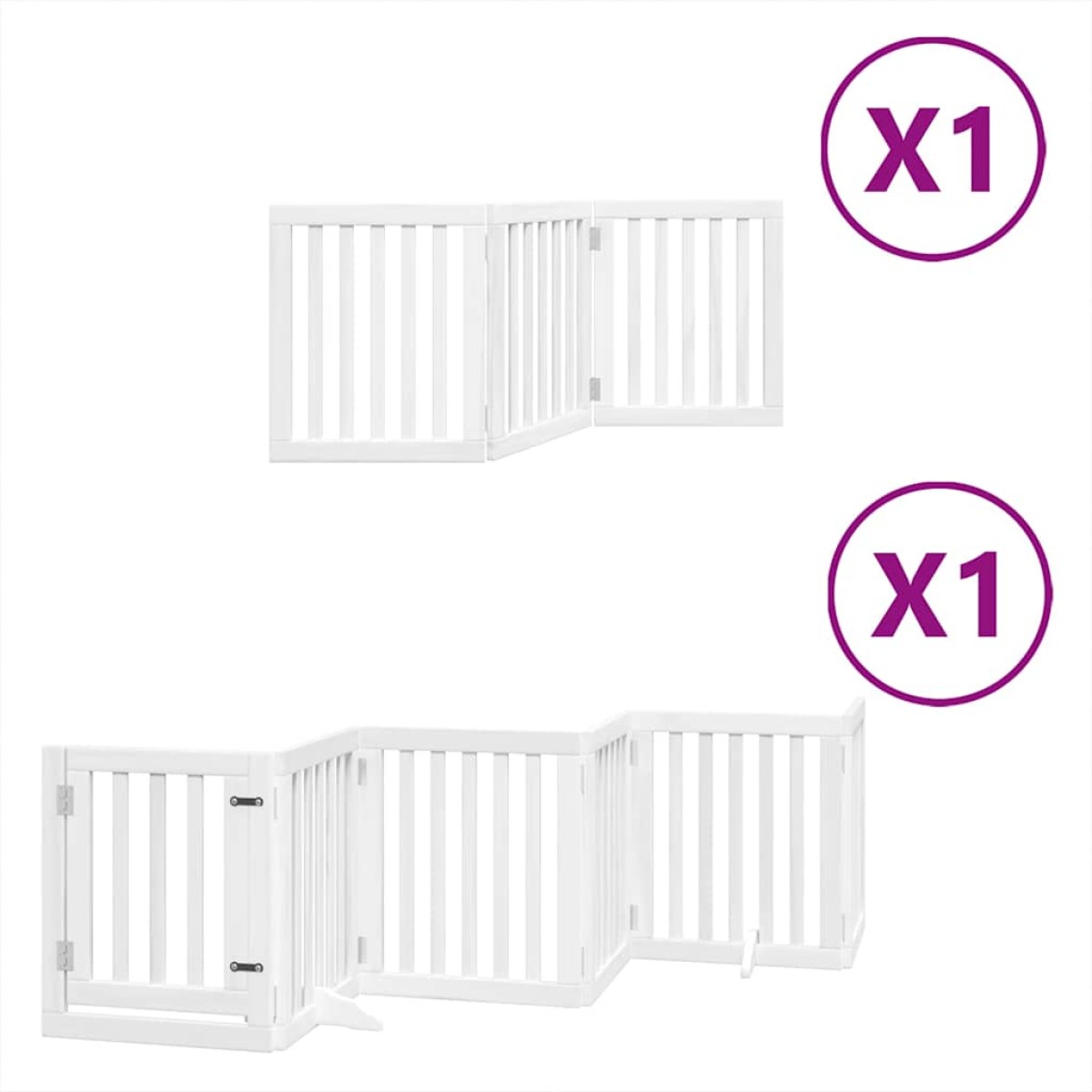 vidaXL Διαχωριστικό Σκύλων/Πόρτα Πτυσσόμενο 9 Πάνελ 450εκ. Ξύλο Λεύκας
