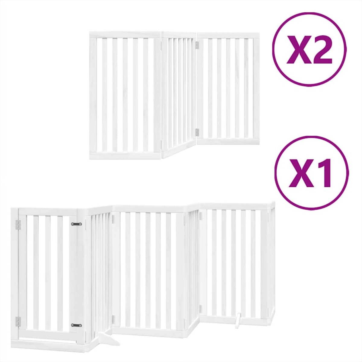 vidaXL Διαχωριστικό Σκύλων/Πόρτα Πτυσσόμενο 12 Πάνελ 600εκ Ξύλο Λεύκας