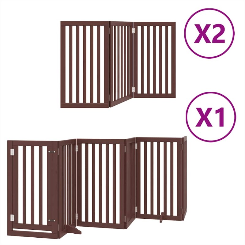 vidaXL Διαχωριστικό Σκύλων/Πόρτα Πτυσσόμενο 12 Πάνελ 600εκ Ξύλο Λεύκας
