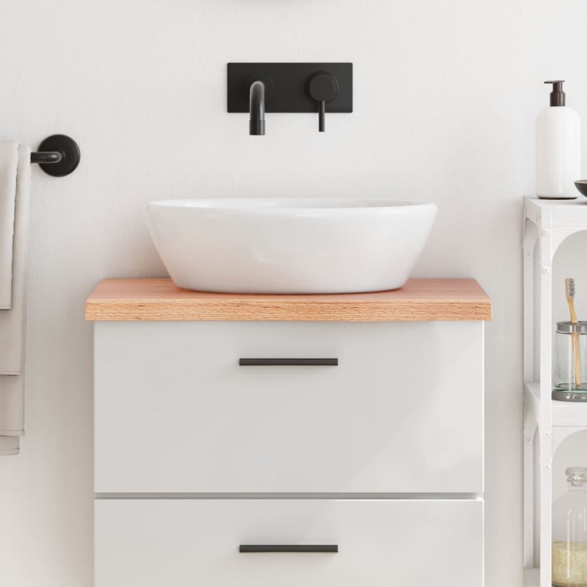 vidaXL Πάγκος Μπάνιου Αν. Καφέ 60x30x4 εκ. Επεξεργ. Μασίφ Ξύλο