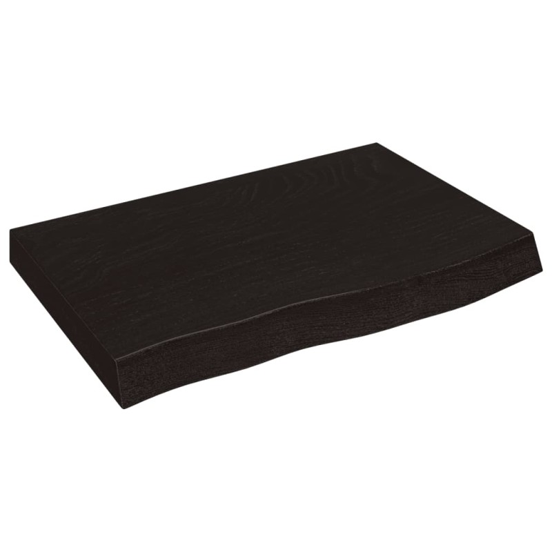 vidaXL Πάγκος Μπάνιου Σκούρο Καφέ 60x50x(2-4) εκ. Επεξεργ. Μασίφ Ξύλο