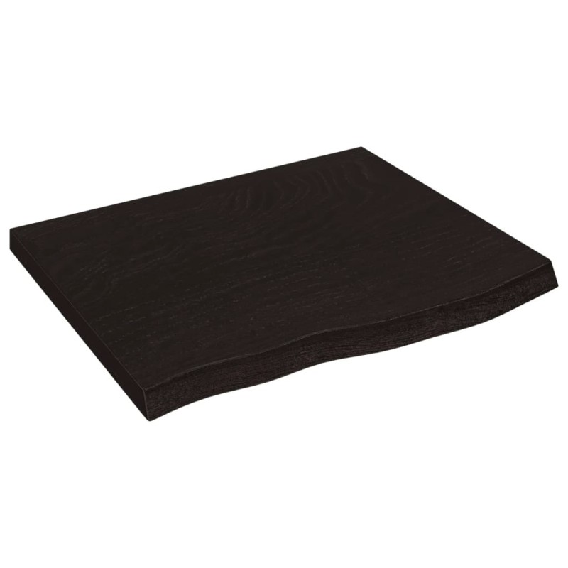vidaXL Πάγκος Μπάνιου Σκούρο Καφέ 60x60x(2-4) εκ. Επεξεργ. Μασίφ Ξύλο