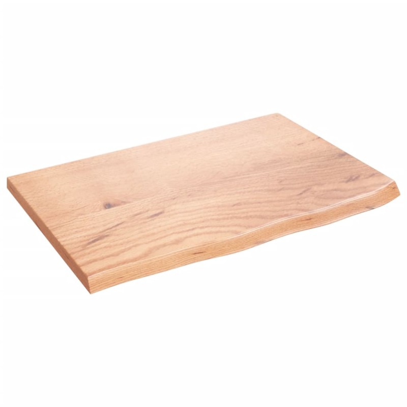 vidaXL Επιφάνεια Τραπεζιού Αν. Καφέ 60x40x2 εκ Επεξ. Μασίφ Ξύλο Δρυός