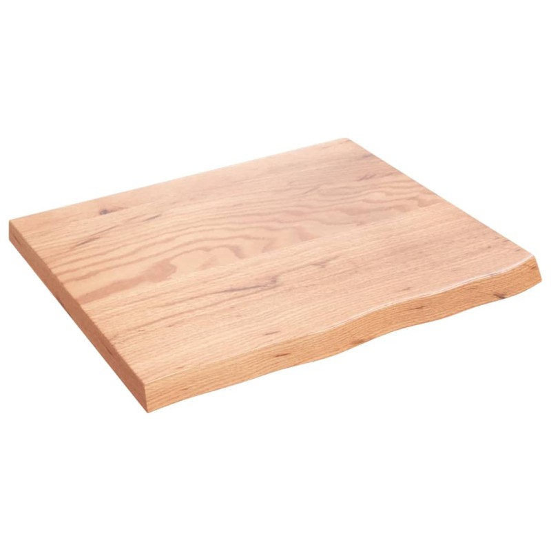 vidaXL Επιφ Τραπεζιού Αν Καφέ 60x50x(2-4)εκ. Επεξ. Μασίφ Ξύλο Δρυός
