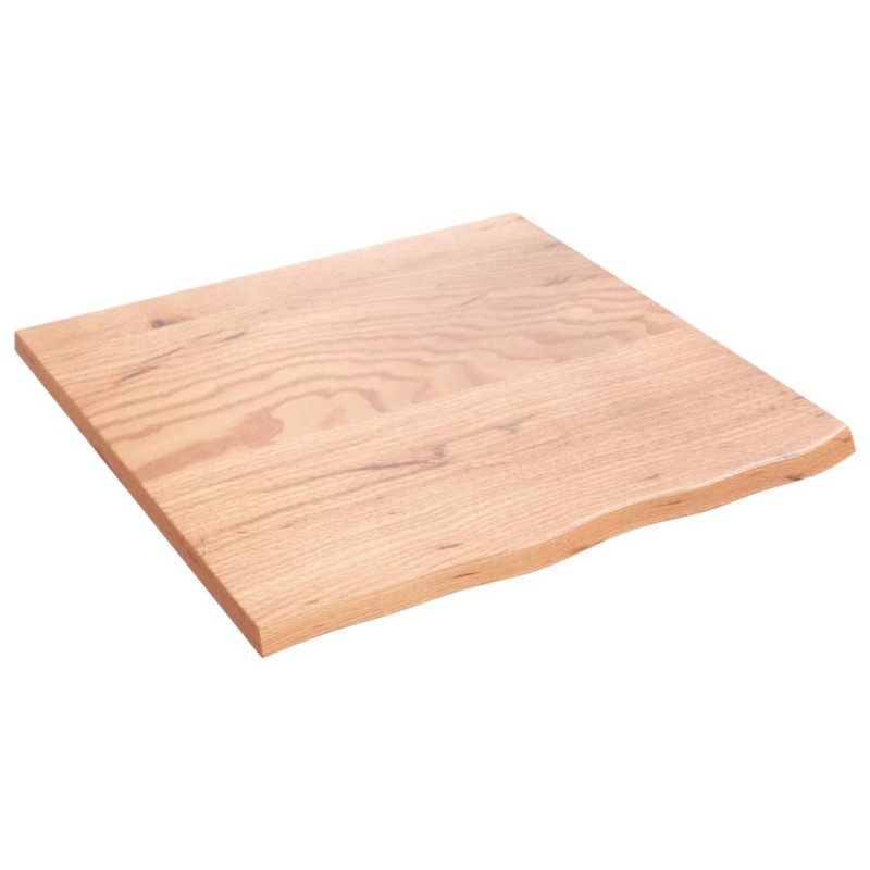vidaXL Επιφάνεια Τραπεζιού Αν. Καφέ 60x60x2 εκ. Επεξ. Μασίφ Ξύλο Δρυός