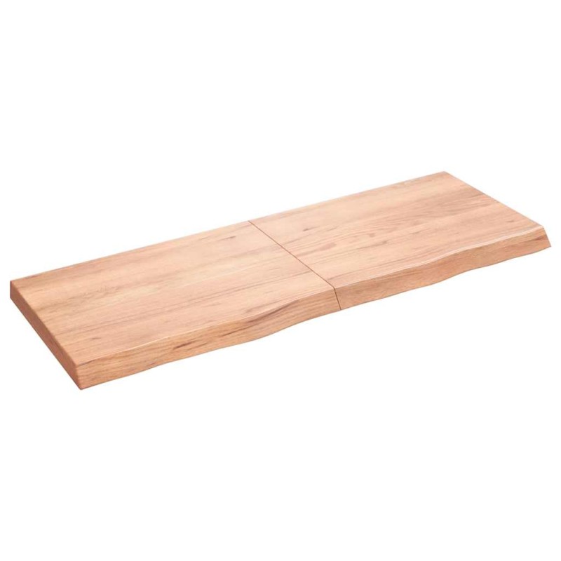 vidaXL Επιφ Τραπεζιού Αν Καφέ 140x50x(2-6)εκ. Επεξ. Μασίφ Ξύλο Δρυός