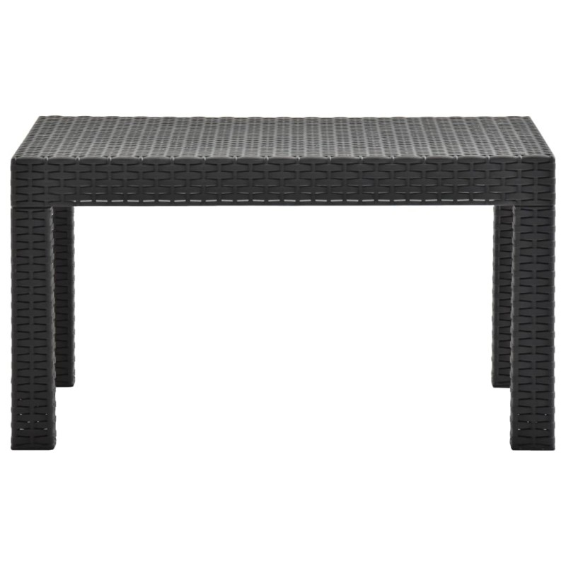 vidaXL Τραπέζι Κήπου Ανθρακί 58x58x41 εκ. από Ρατάν Πολυπροπυλενίου