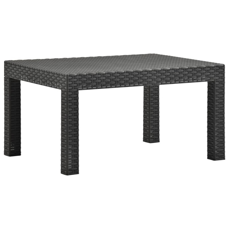 vidaXL Τραπέζι Κήπου Ανθρακί 58x58x41 εκ. από Ρατάν Πολυπροπυλενίου