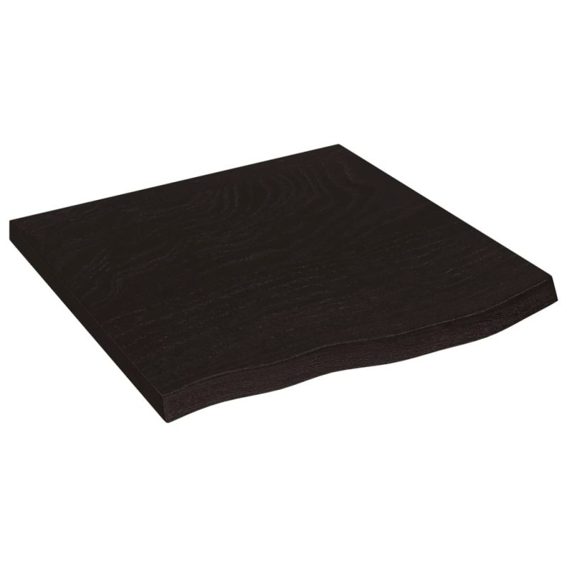 vidaXL Επιφάνεια Τραπεζιού Σκούρο Καφέ 60x60x(2-4)εκ Επεξ. Μασίφ Δρυς