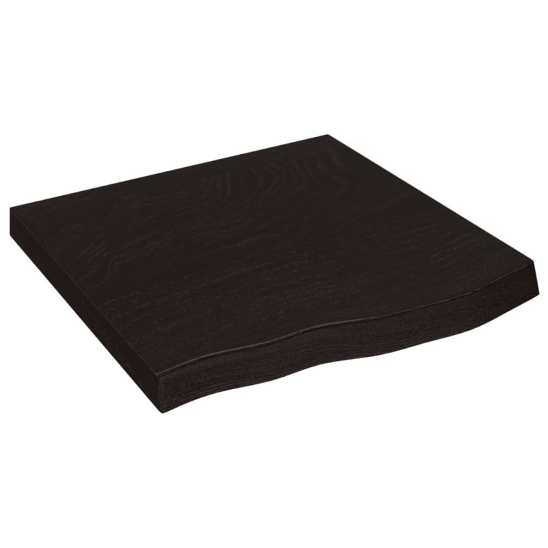 vidaXL Επιφάνεια Τραπεζιού Σκούρο Καφέ 60x60x(2-6) εκ Επεξ. Μασίφ Δρυς