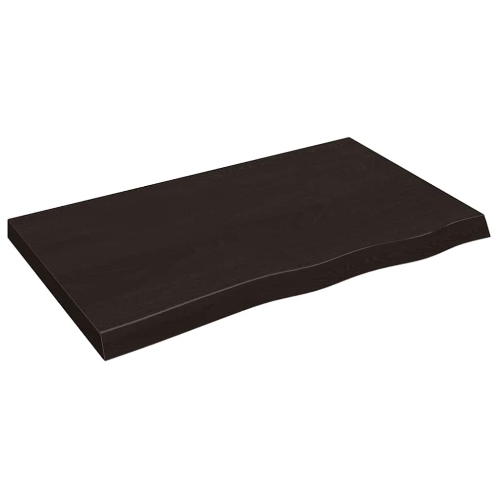 vidaXL Επιφάνεια Τραπεζιού Σκούρο Καφέ 100x60x(2-6)εκ Επεξ. Μασίφ Δρυς