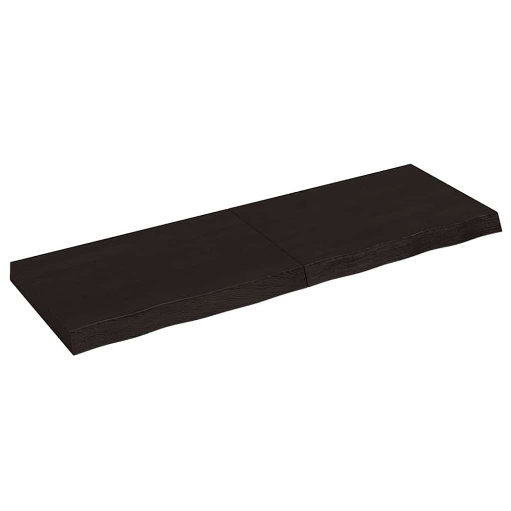 vidaXL Επιφάνεια Τραπεζιού Σκούρο Καφέ 120x40x(2-6)εκ Επεξ. Μασίφ Δρυς