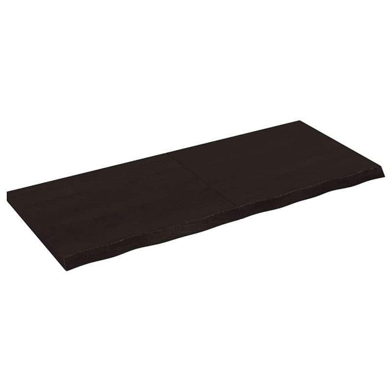vidaXL Επιφάνεια Τραπεζιού Σκούρο Καφέ 120x50x(2-4)εκ Επεξ. Μασίφ Δρυς