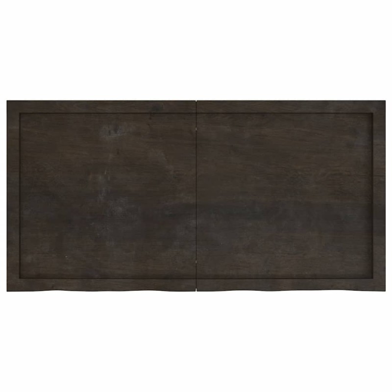 vidaXL Επιφάνεια Τραπεζιού Σκούρο Καφέ 120x60x(2-4)εκ Επεξ. Μασίφ Δρυς