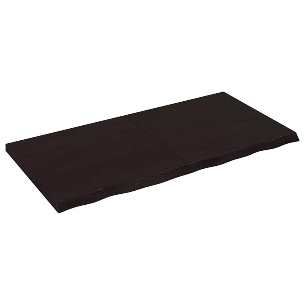vidaXL Επιφάνεια Τραπεζιού Σκούρο Καφέ 120x60x(2-4)εκ Επεξ. Μασίφ Δρυς