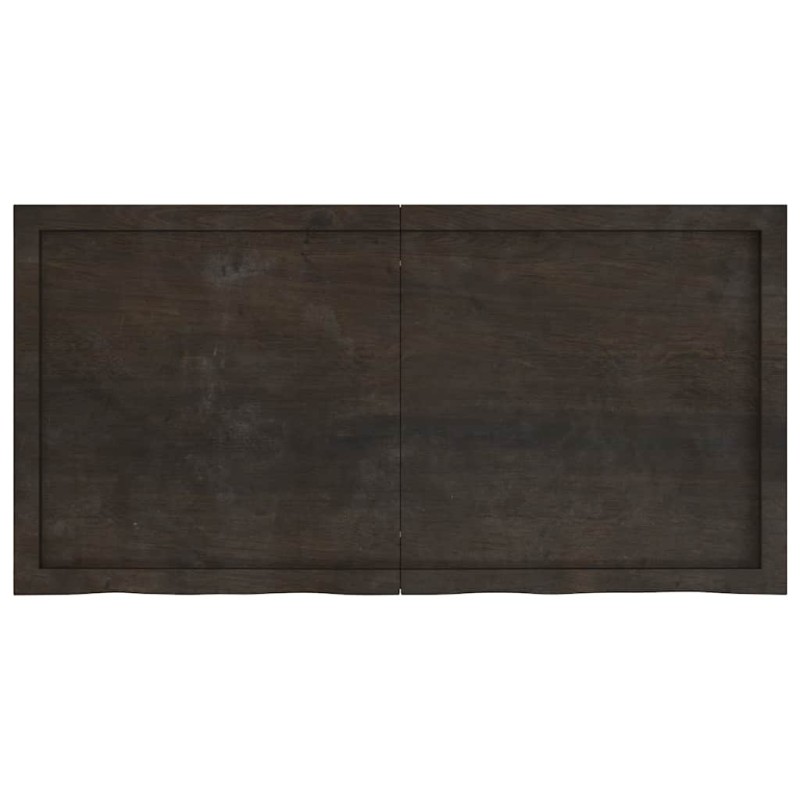 vidaXL Επιφάνεια Τραπεζιού Σκούρο Καφέ 120x60x(2-6)εκ Επεξ. Μασίφ Δρυς